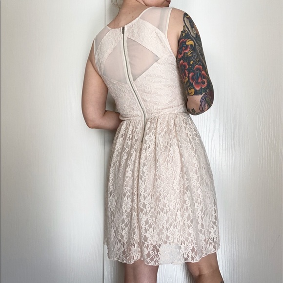ModCloth Lace Mesh Fitted Sleeveless Dress - Picture 2 of 6